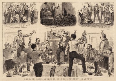 Vida en el cuartel, bocetos en los cuartos de los oficiales de William Ralston